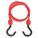 BUNGEE STRAP, S-HOOK, 3 IN HOOK L, POLYURETHANE, 1½ IN W, 24 IN L, RED