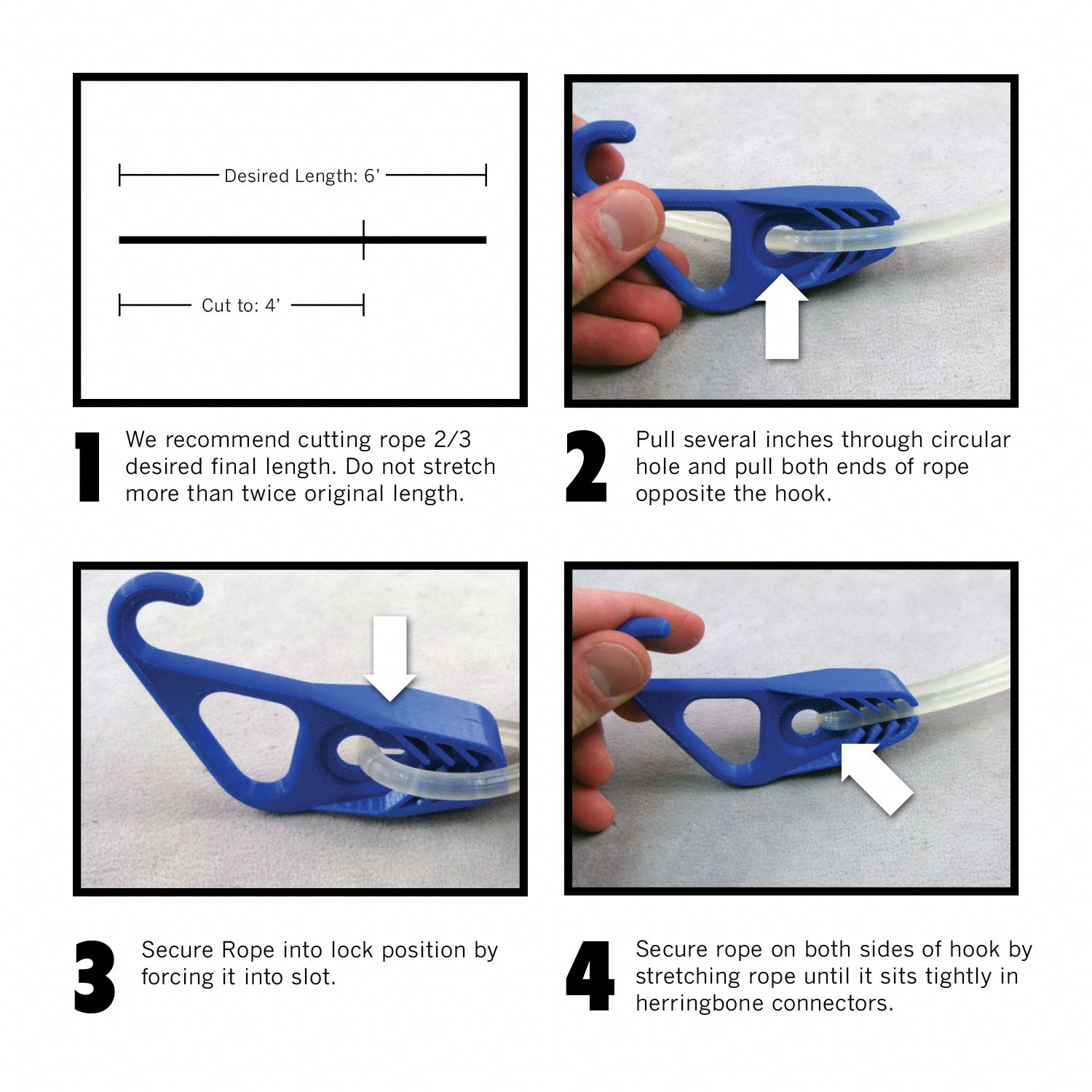 THE BETTER BUNGEE Bungee Cord Roll Polyurethane, 50 ft Bungee Lg, 1/4