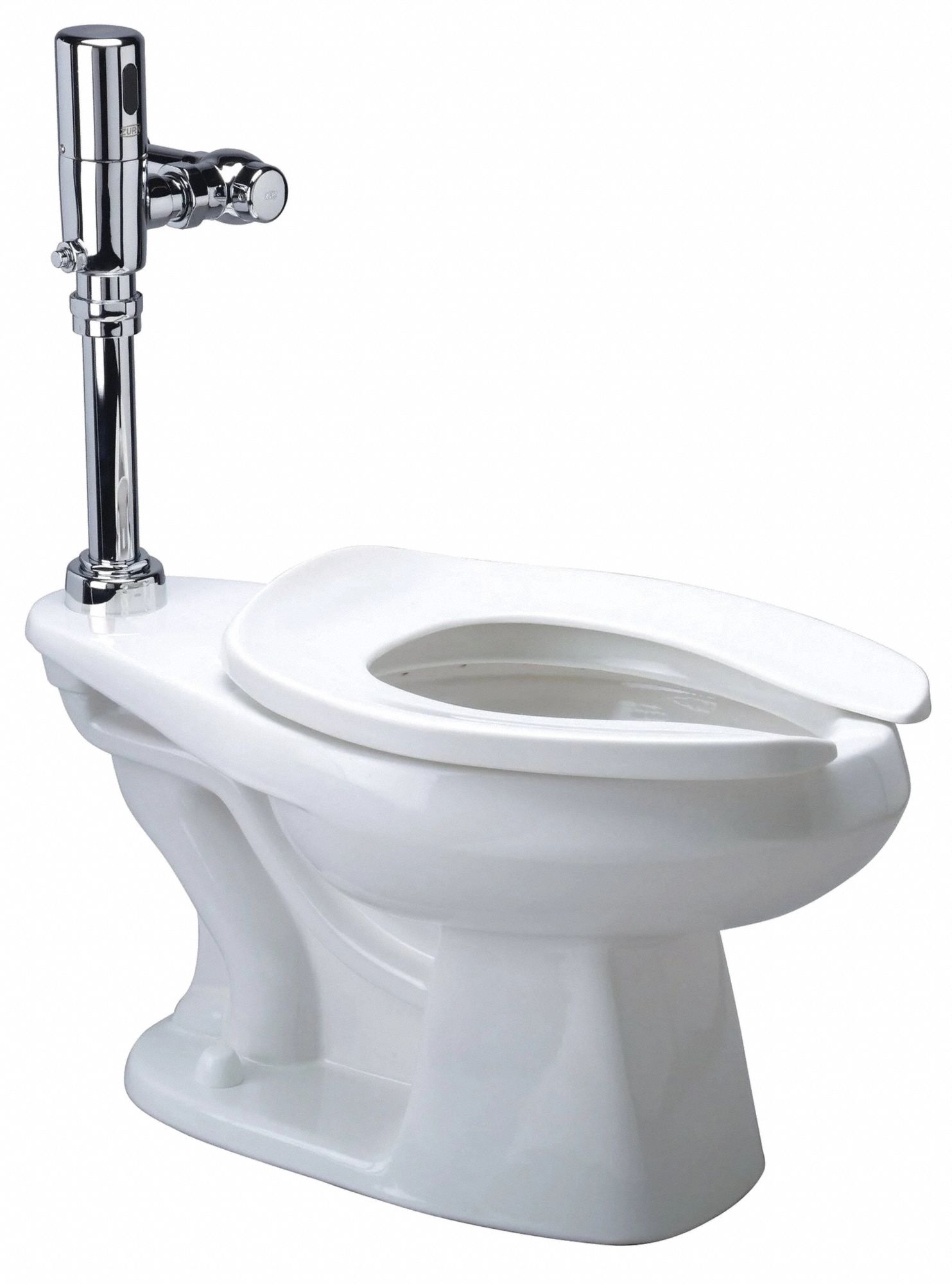 Flush Valve Toilet: Sensor, Floor, 1.28 gpf Gallons per Flush, ADA Compliant, Elongated Bowl