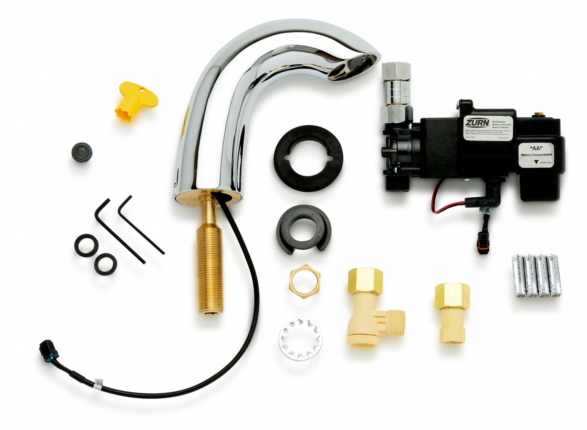 ZURN Chrome, Mid Arc, Bathroom Sink Faucet, Motion Sensor Faucet