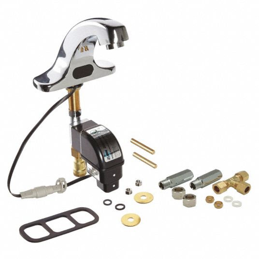 ZURN Chrome, Mid Arc, Bathroom Sink Faucet, Motion Sensor Faucet