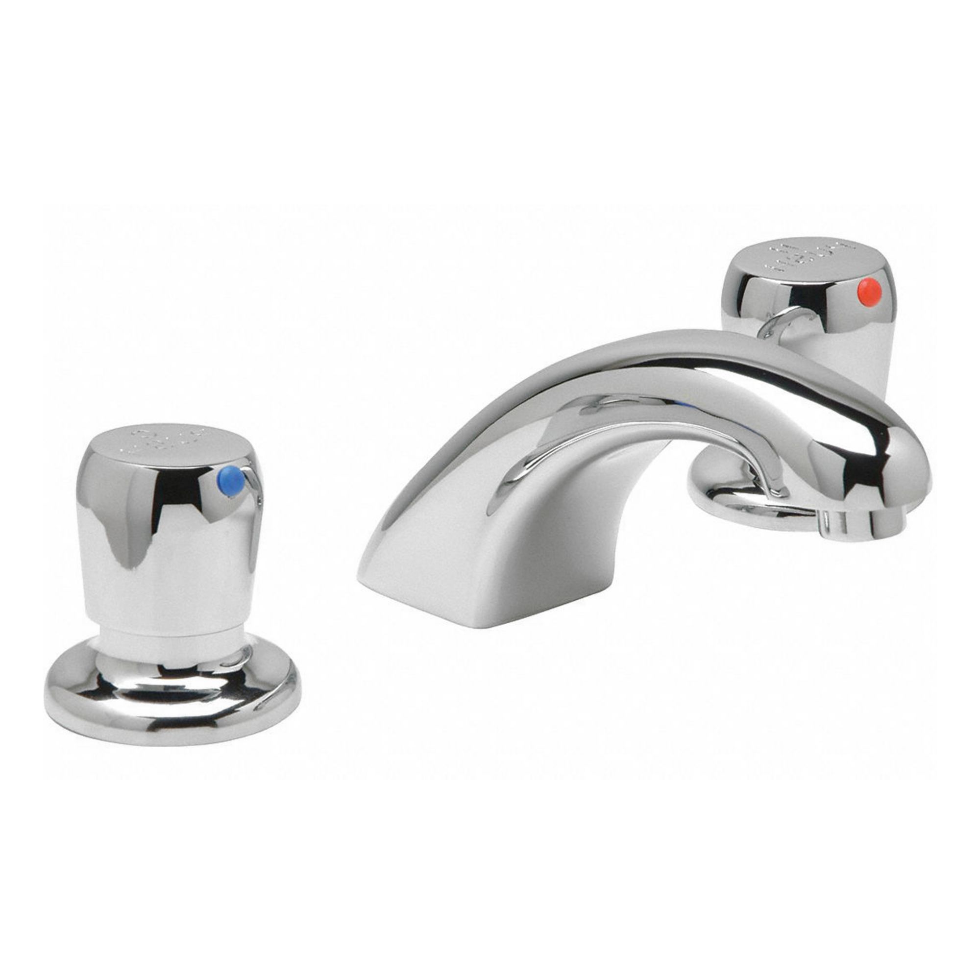 Low Arc Bathroom Faucet: AquaSpec®, Widespread, Brass, Chrome Finish, 0.5 gpm Flow Rate, Spray