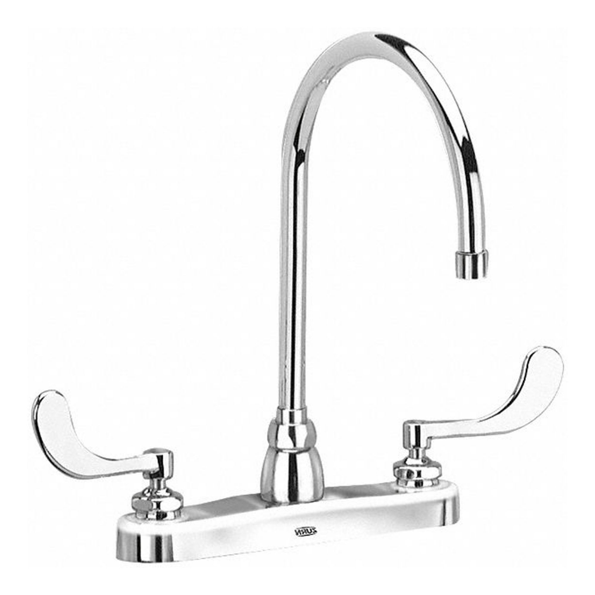 Gooseneck Kitchen/Bathroom Faucet: AquaSpec®, Brass, Centerset, Deck, 2 Mounting Holes, Chrome