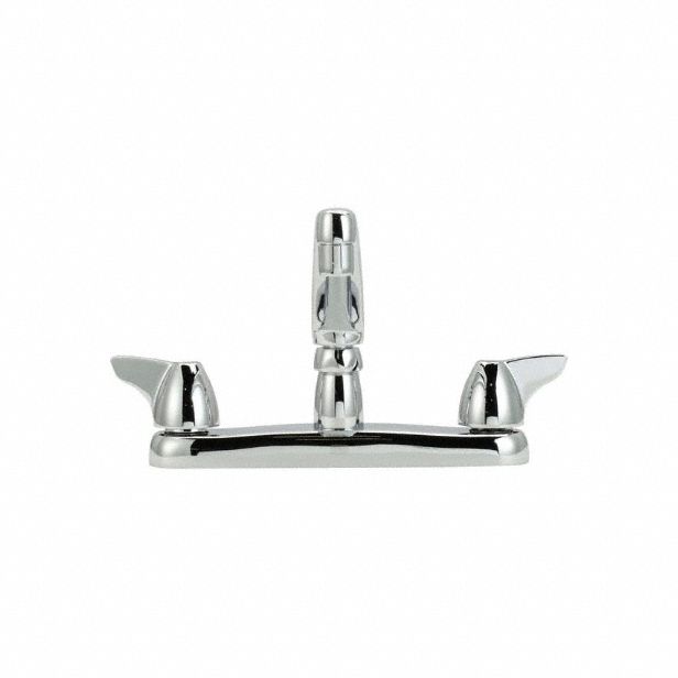 Low Arc Kitchen Faucet: AquaSpec®, Brass, Centerset, Deck, 2 Mounting Holes, 0.5 gpm Flow Rate