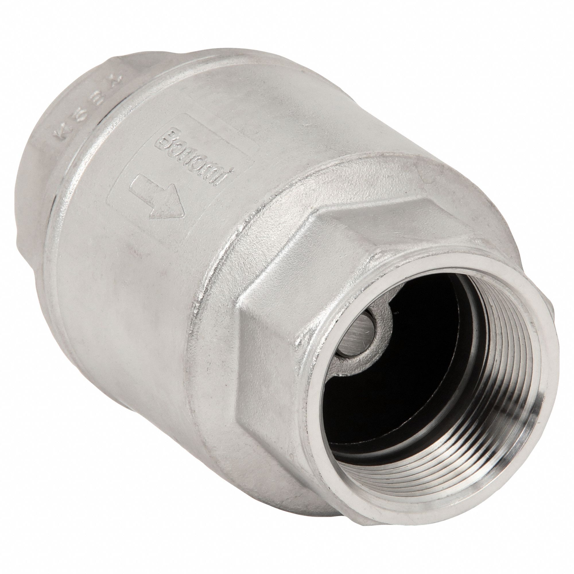 CHECK VALVE, SWING, INLINE VALVE BODY, 1½ IN PIPE, FNPT X FNPT, 316 STAINLESS STEEL