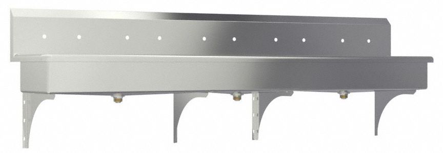 Wash Station: 5 Stations, 8 in Bowl Dp, 97 in Bowl Lg, 16 1/2 in Bowl Wd, 10 Faucet Holes