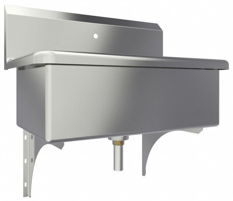 Scrub Sink: 1 Stations, 10 1/2 in Bowl Dp, 28 in Bowl Lg, 16 1/2 in Bowl Wd, 1 Faucet Holes