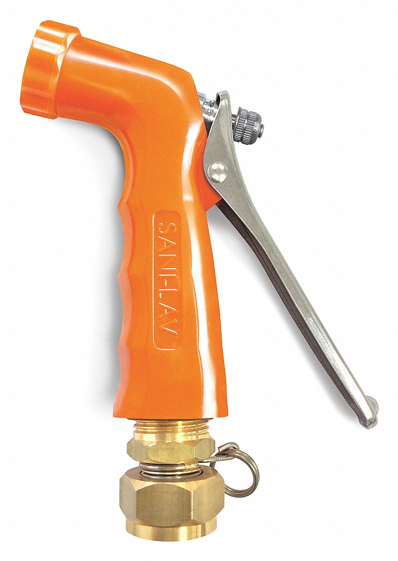 Spray Nozzle: 3/4 in Connection Size, GHT, Stainless Steel/Zinc, 5 1/2 in Overall Lg