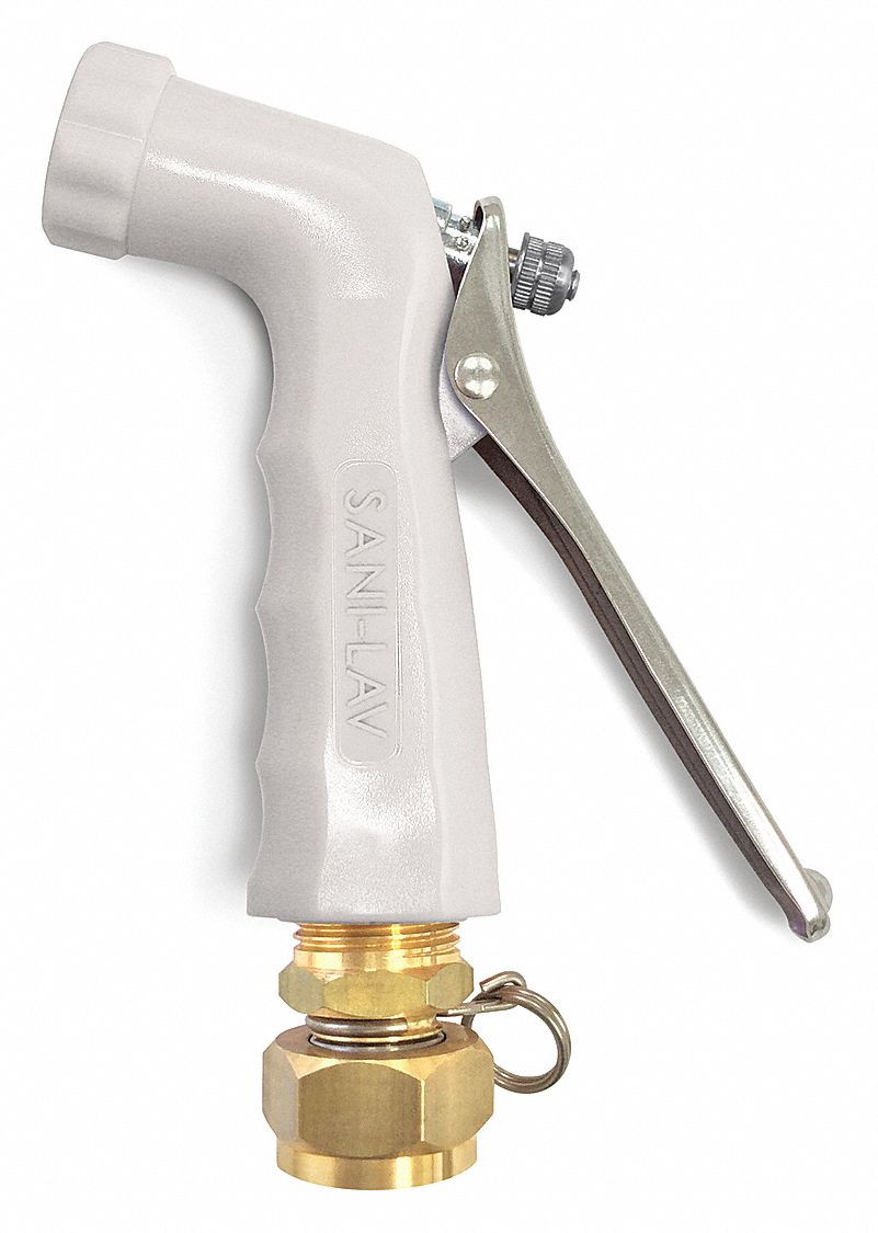 SANILAV 5 39/64 inL Zinc Spray Nozzle, White 46CF26N2SW17 Grainger