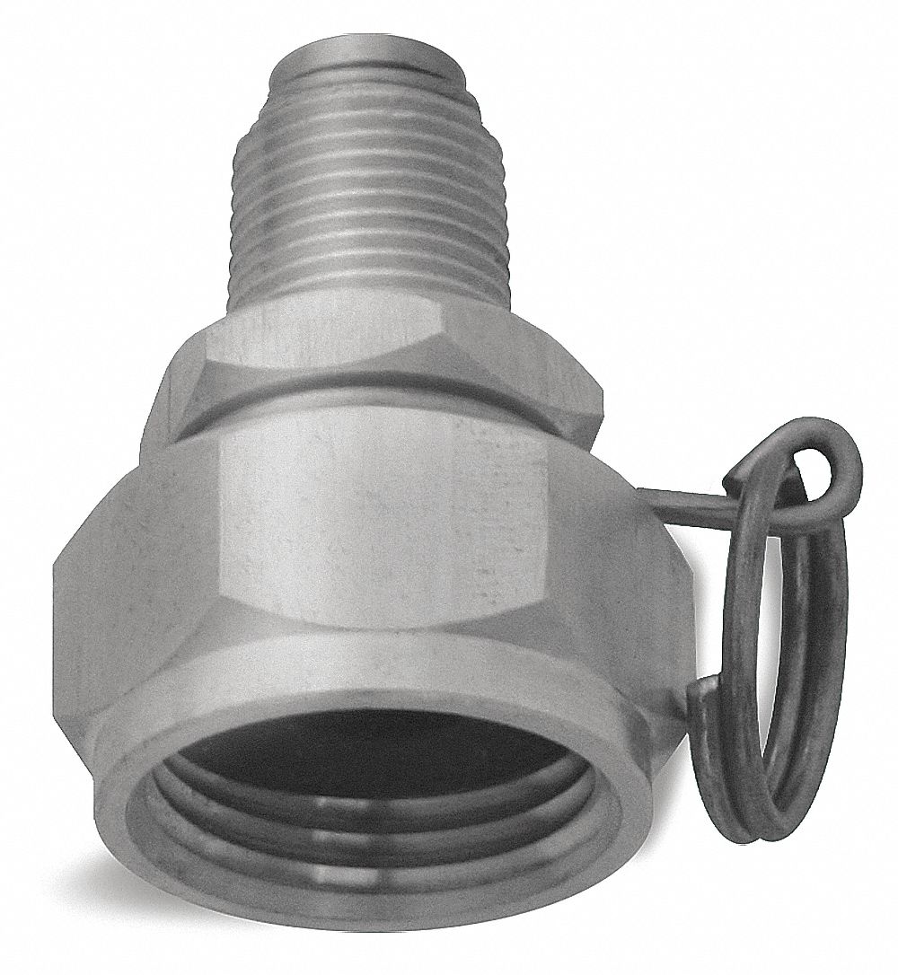 Nozzle and Hose Adapter: Stainless Steel, Stainless, 1 3/4 in Overall Lg, GHT