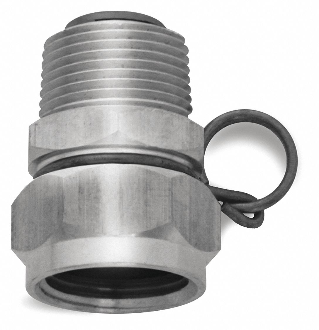Nozzle and Hose Adapter: Stainless Steel, Stainless, 1 7/8 in Overall Lg, GHT