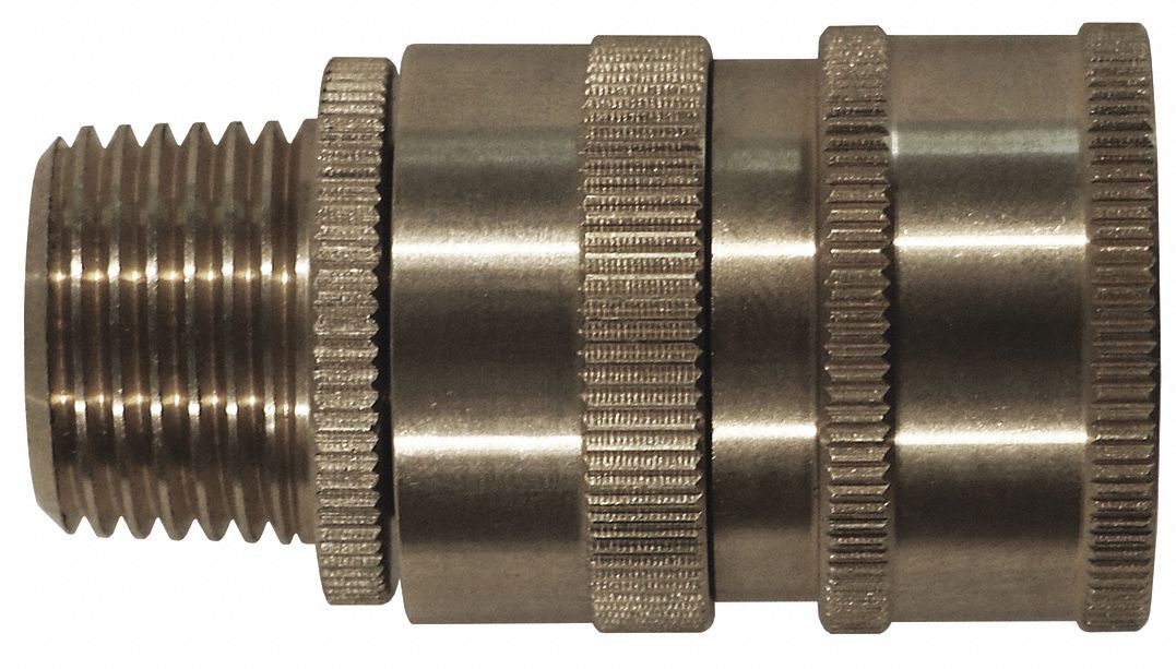 Quick Connect Hose Adapter: Stainless Steel, Stainless, 3 in Overall Lg, NPT