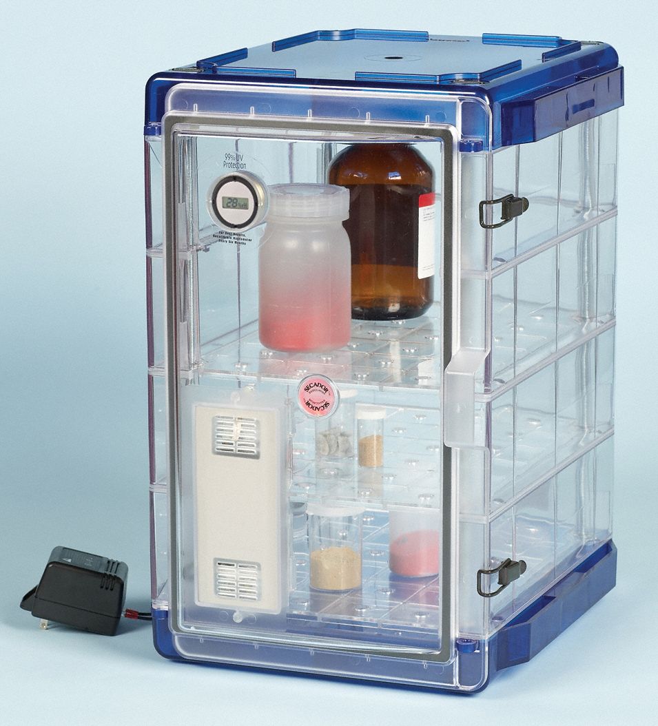 SP SCIENCEWARE Desiccator, Clear with Blue End Caps, 20 13/32