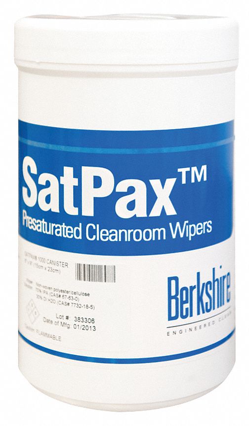 Wet Cleaning Wipes: Canister, 100 ct Container Size, Ready to Use, Unscented, ISO Class 5