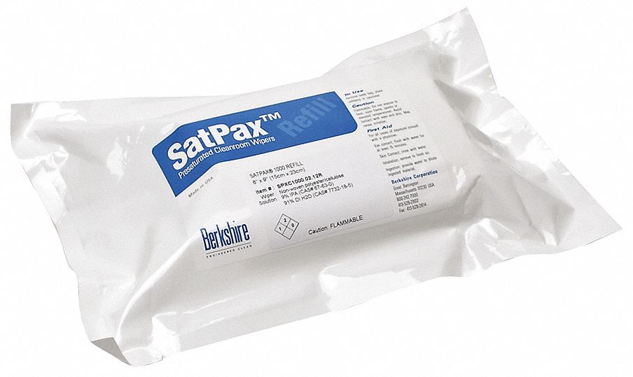 Wet Cleaning Wipes: Soft Pack, 100 ct Container Size, Ready to Use, Unscented, ISO Class 5