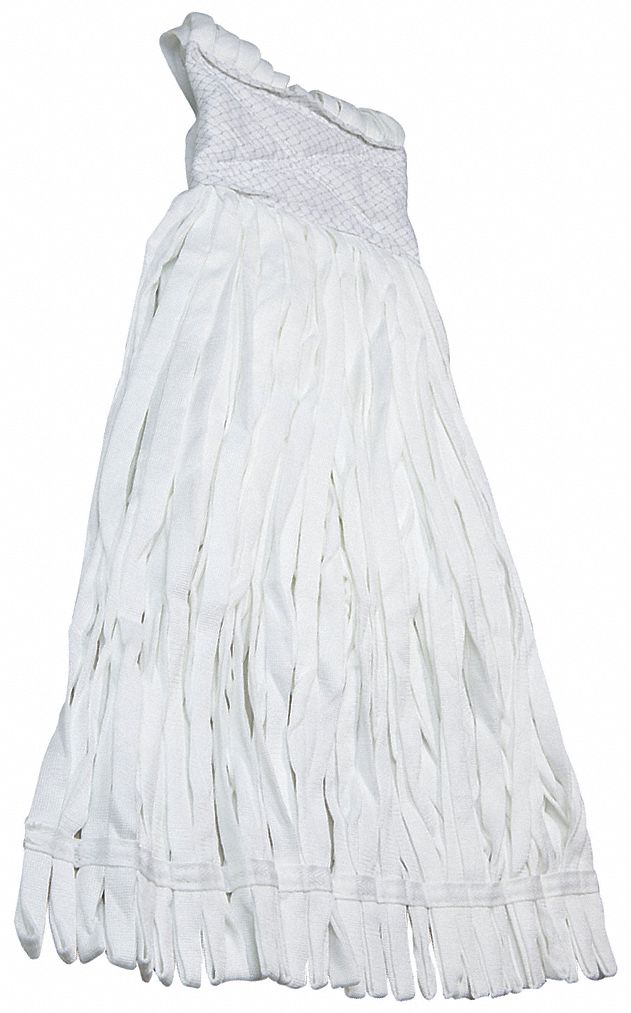 Mop Head: String Mop, Small Mop Head Size, 16 oz Dry Wt, Slide-On Connection, Synthetic