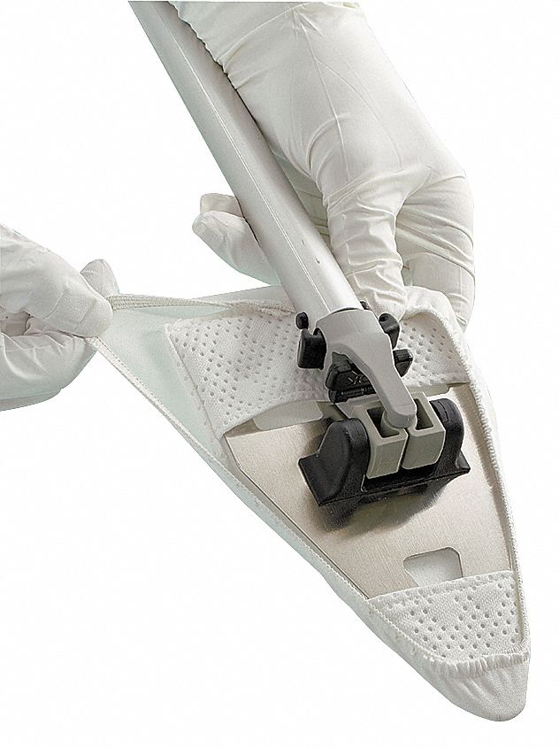 Mop Cover: Flat Mop, 1 Ply Count, Quick Change, 7 in Overall Wd, Abrasion Resistant, Launderable