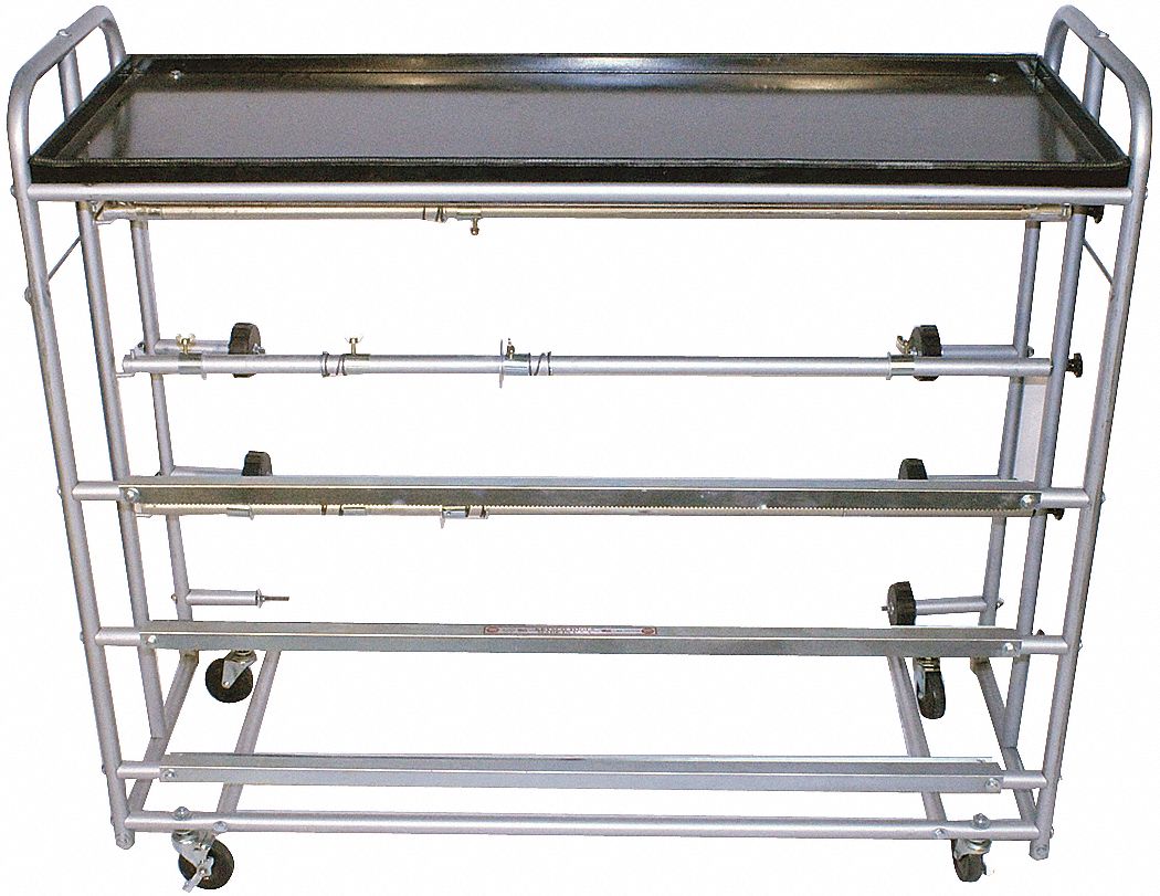 Prep Station: Masking Dispenser with Cutter, Masking Paper, Freestanding, Horizontal, 4 Wheels