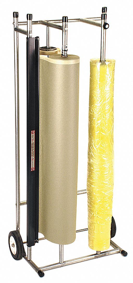 Masker with Cutter: Steel, Masking Dispenser with Cutter, Paper, Mobile, Vertical, 3 ft Max Roll Wd