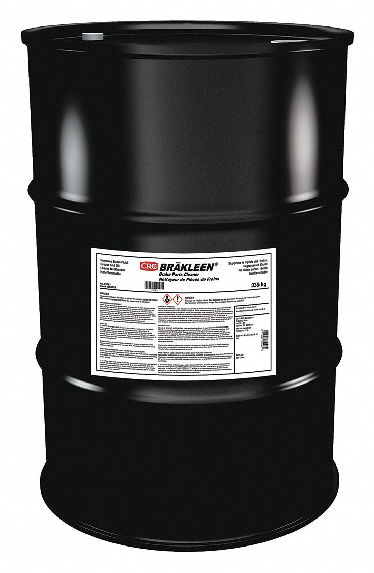 BRAKE PARTS CLEANER, CHLORINATED, CLEAR, 62.23 X 88.9 X 62.23 CM, 208 L, LIQUID, PKG 1