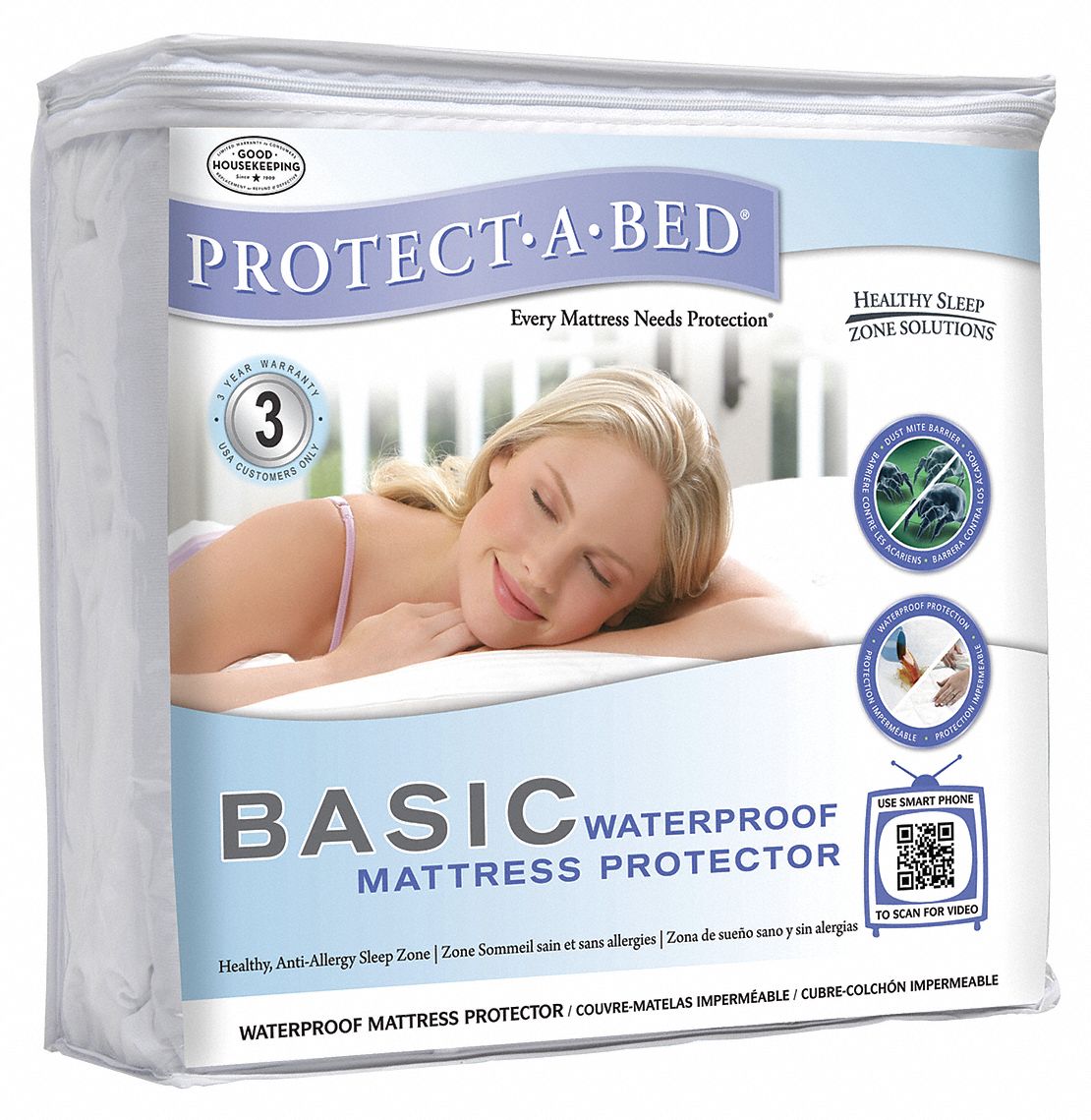 Mattress Pad Protector: Full XL, 14 in Pocket Size, 80 in Lg, 54 in Wd