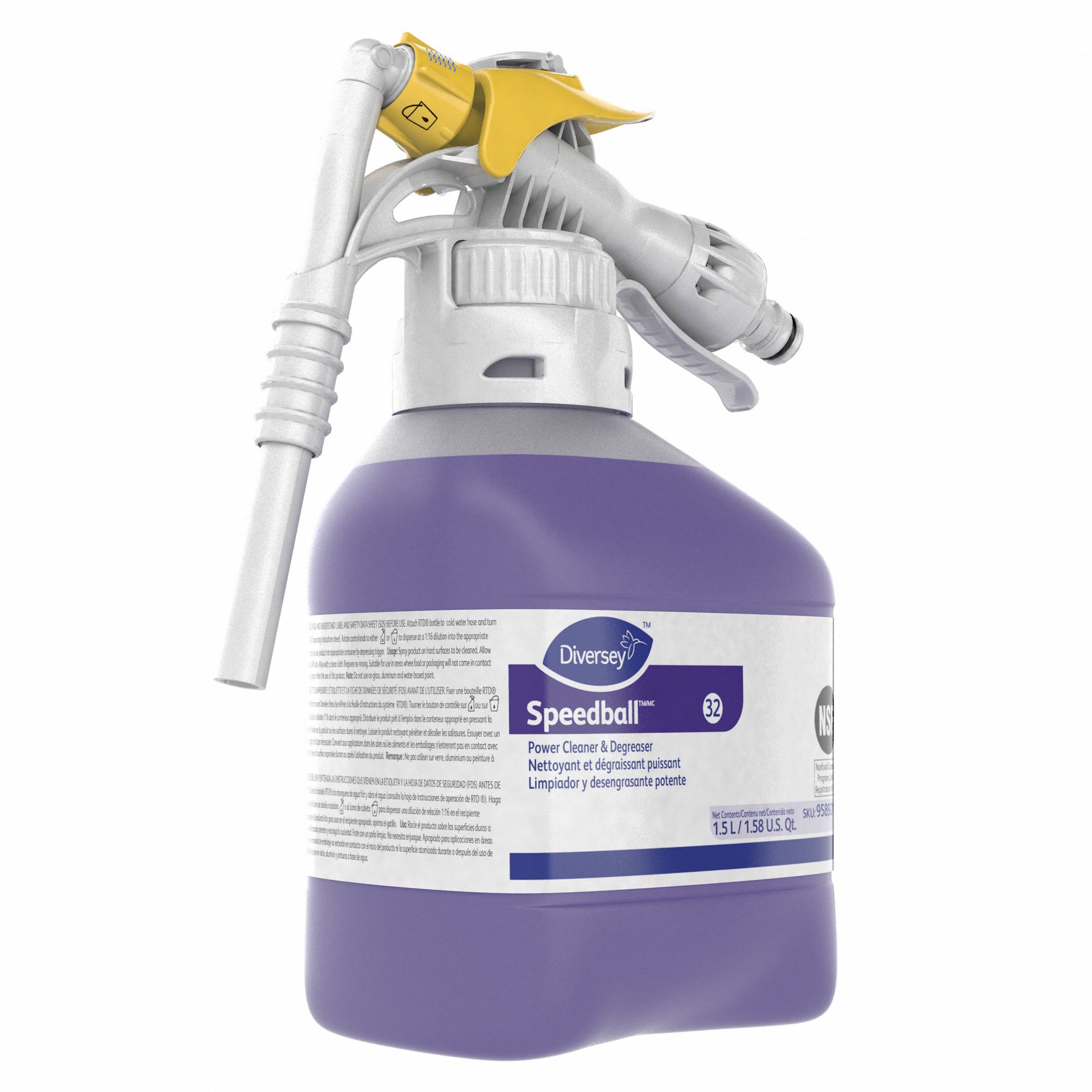 DIVERSEY Heavy Duty Cleaner Degreaser Concentrate Speedball, 32, Fits