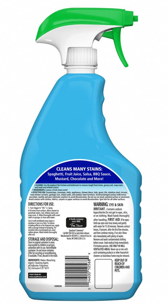 FANTASTIK All Purpose Cleaner with Bleach, 32 oz, Trigger Spray Bottle