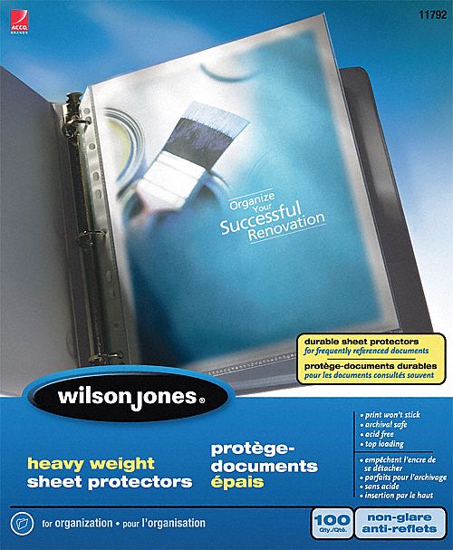 SHEET PROTECTORS, HEAVYWEIGHT, CLEAR, 8 1/2X11 3/16 IN, 3.3 MIL, PP, PK100