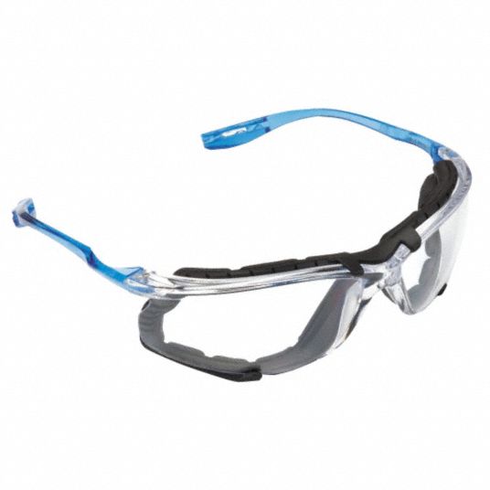 3m Safety Glasses Anti Fog Anti Scratch Foam Gasket Wraparound Frame Frameless Clear Blue