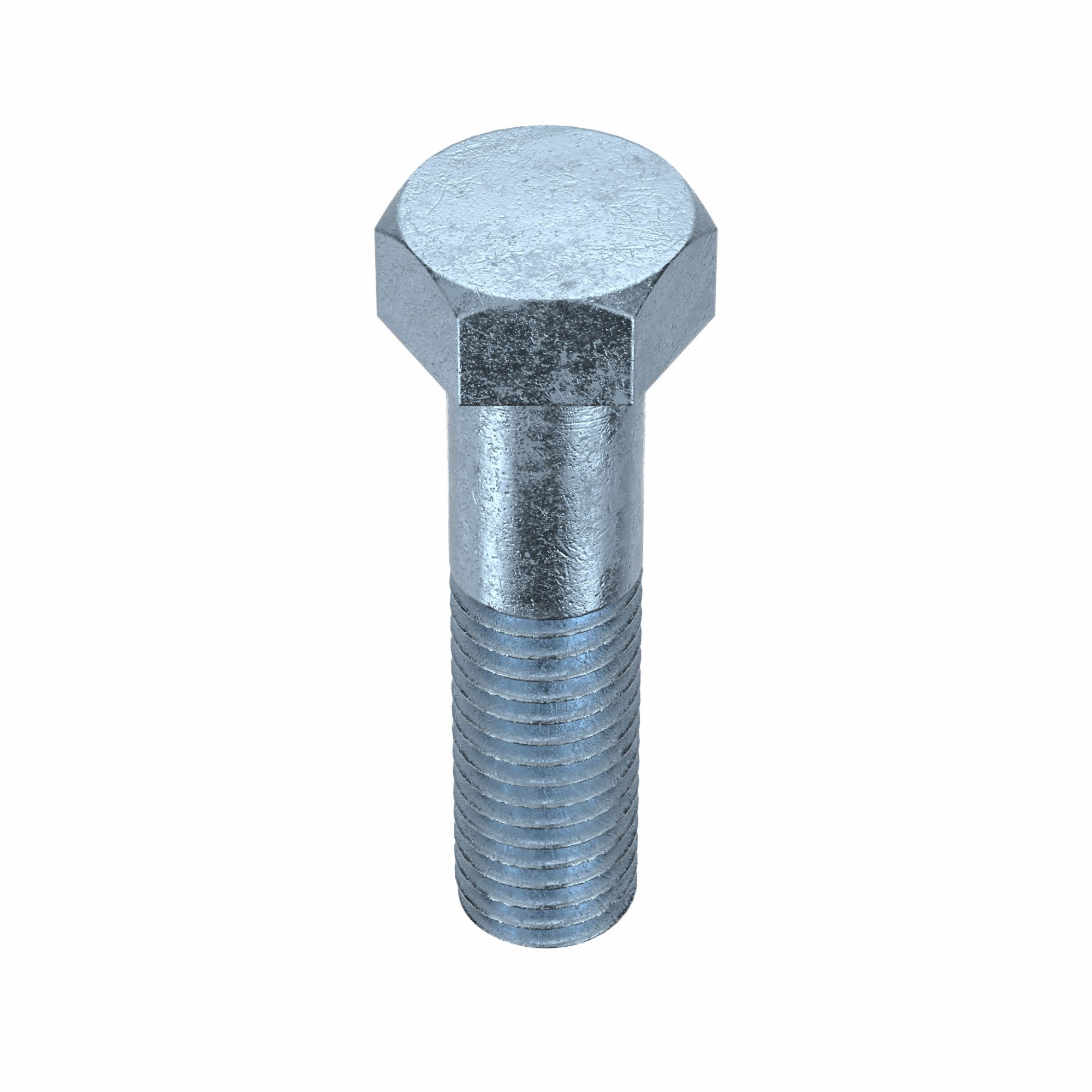Hex Head Cap Screw: Steel, Grade 5, Zinc Plated, 9/16"-12, Coarse, 2 1/4 in lg, Made in USA*, 10 PK