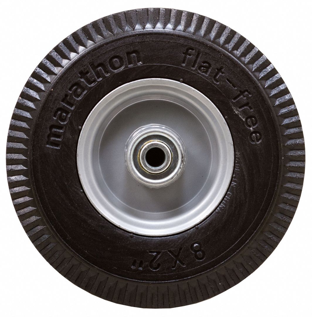 MARASTAR 33102 Flat Free Wheel,Polyurethane,150 lb,Gray 