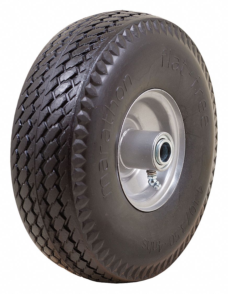 46G086 - Flat Free Wheel Polyurethane 300 lb Gray