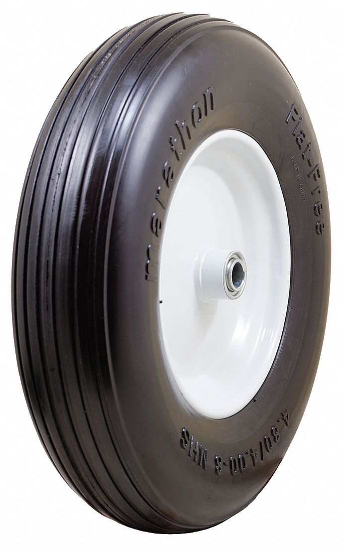 FLAT-FREE POLYURETHANE FOAM WHEEL, 15½ IN WHEEL DIA, 3 IN WHEEL W, 500 LB, 3 IN HUB L