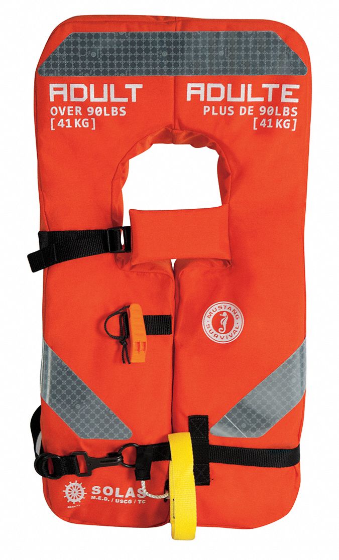 MUSTANG SURVIVAL Standard Life Jacket, USCG Type I, Foam Flotation
