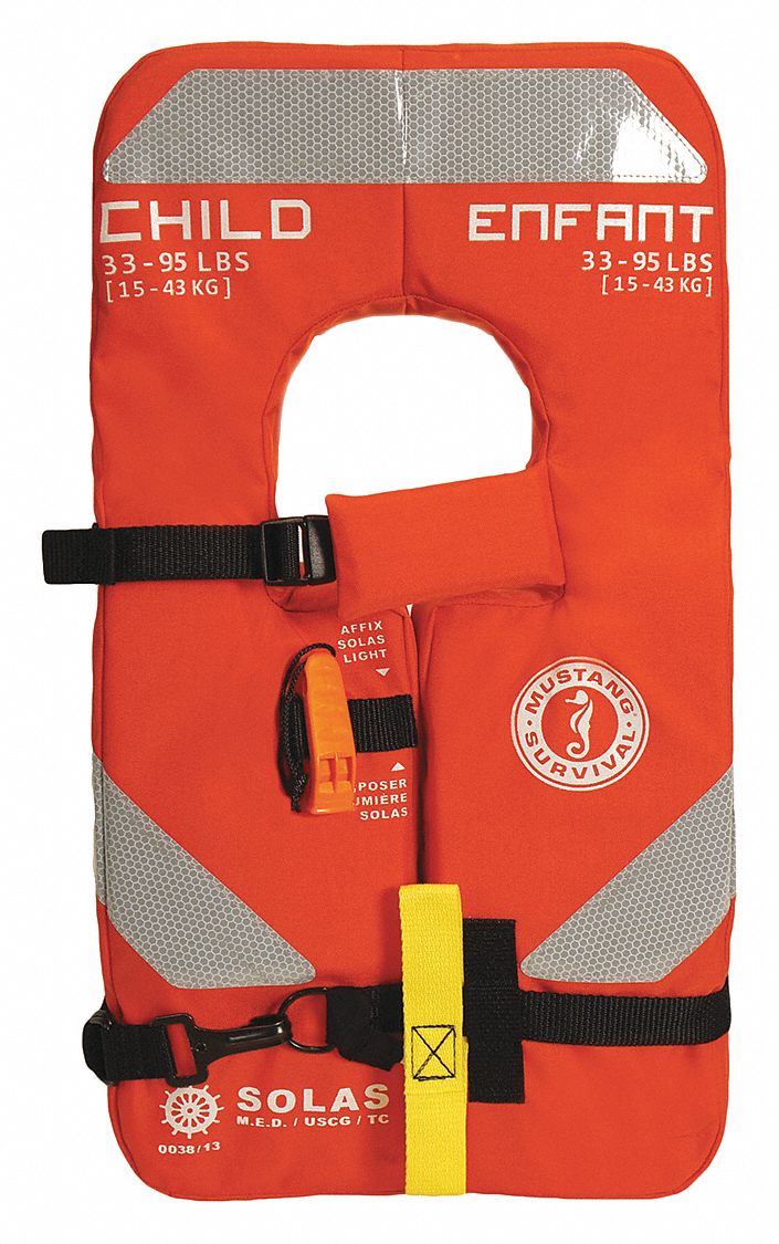 MUSTANG SURVIVAL Standard Life Jacket, USCG Type I, Foam Flotation