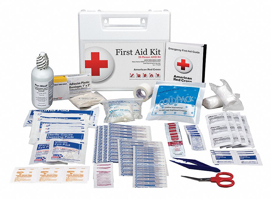 AMERICAN RED CROSS First Aid Kit, Kit, Plastic Case ...