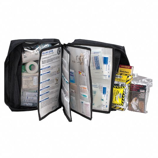 Personal Survival Kit, Number of Components 168, People Served 1, Black ...