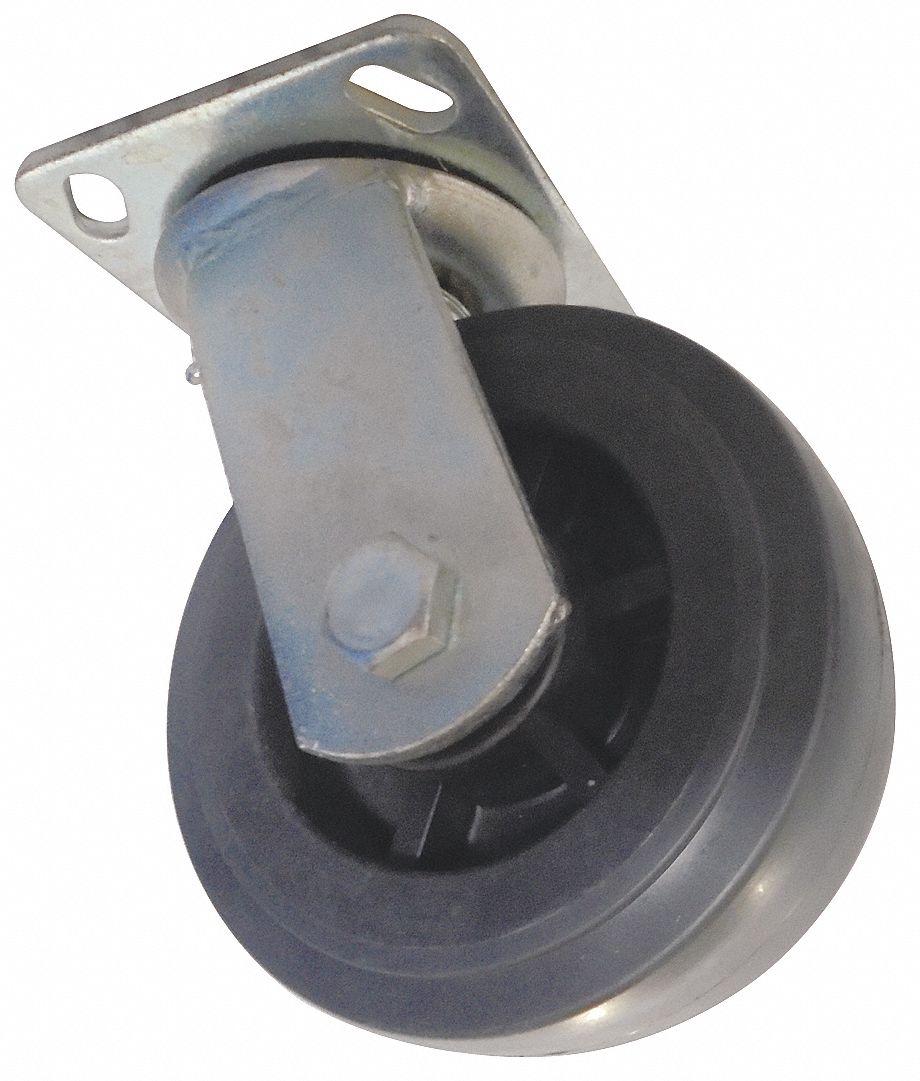 Swivel Caster, 5x2", Polyolefin: 5 in Overall Lg, 2 in Overall Wd, Platform Truck, S002