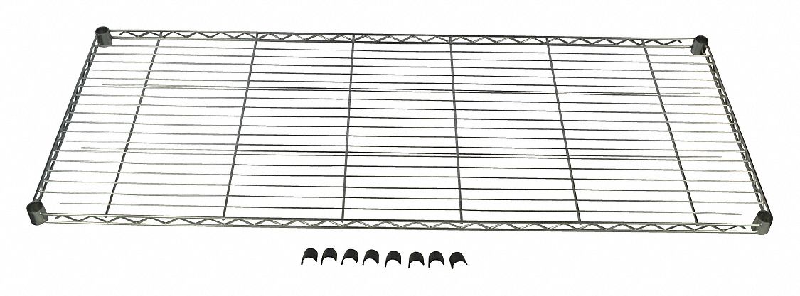 Wire Shelf: 60 in x 24 in, 1 Shelves, Chrome