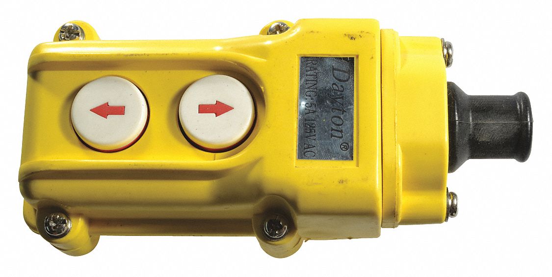DAYTON Pendant Station: Electric Chain Hoists, Dayton Single Speed, MHGXEC22GGS - Pendant Control Stations for Hoists
