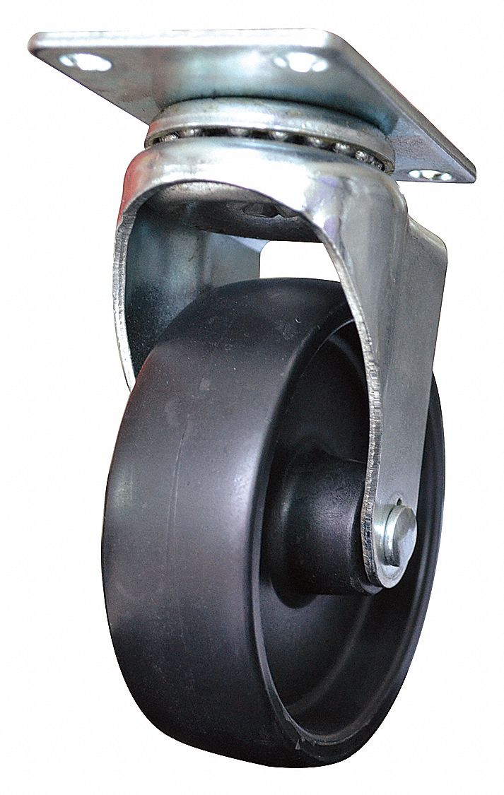 SwivelCaster 5in 2-1/4in Black Plastic