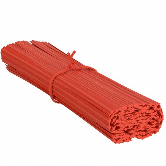 8 Red Paper Twist Ties