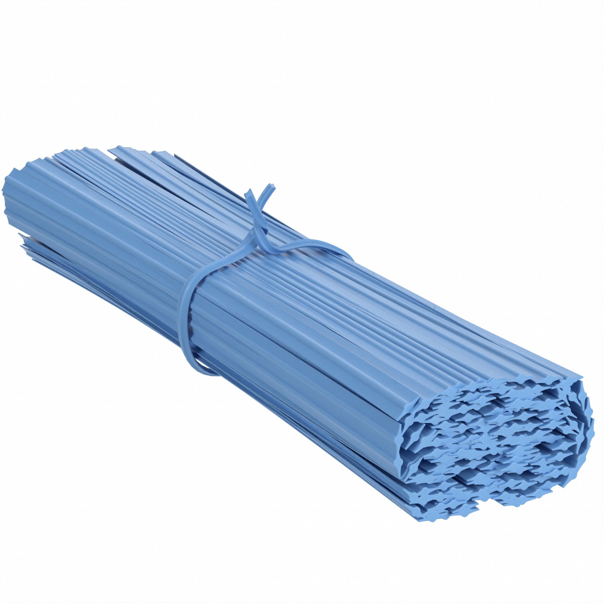 Twist Ties: 6 in Lg, 1/4 in Wd, Wire, Blue, Plastic, 1, 000 PK