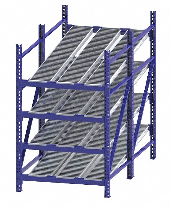 UNEX ROLLER RACK, Starter, 48 in x 96 in, Gravity Flow Rack 46KG71