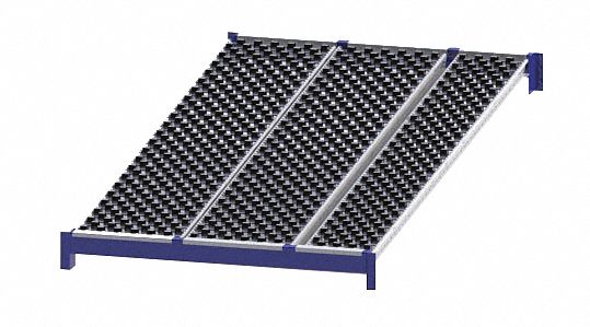 Gravity Flow Shelf: Tilt, 48 in x 96 in x 2 5/8 in, 3, 000 lb Shelf Capacity, Steel