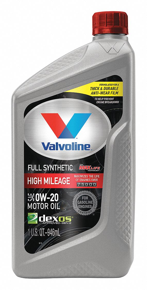 Engine Oil: Synthetic, 1 qt Size, Bottle, 0W-20, High Mileage with Maxlife