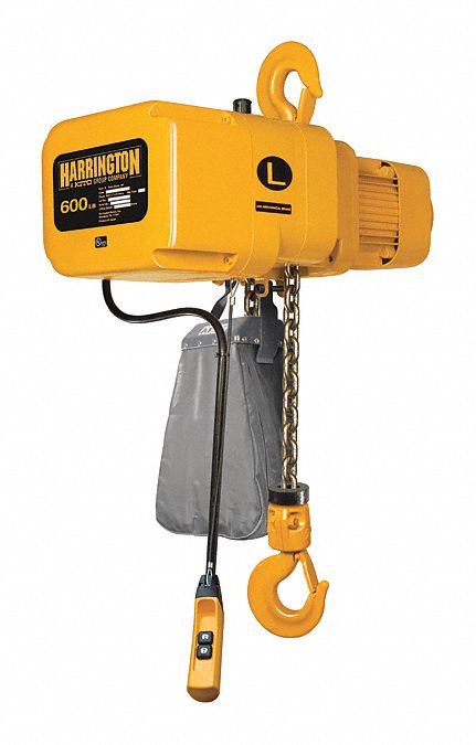 Electric Chain Hoist: H4 - Heavy Duty, 230V AC, Hook Mounted - No Trolley, 1 Speeds