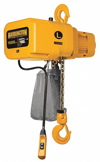 Electric Chain Hoist: H4 - Heavy Duty, 230/460V AC, Hook Mounted - No Trolley, 1 Speeds
