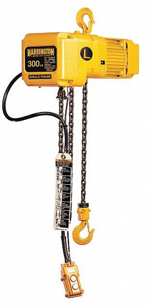 Electric Chain Hoist: H4 - Heavy Duty, 115V AC, Hook Mounted - No Trolley, 1 Speeds