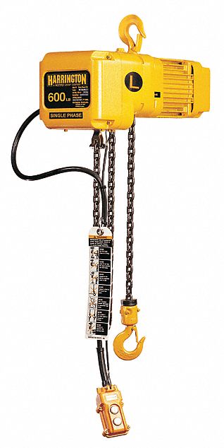 Electric Chain Hoist: H4 - Heavy Duty, 115/230V AC, Hook Mounted - No Trolley, 1 Speeds